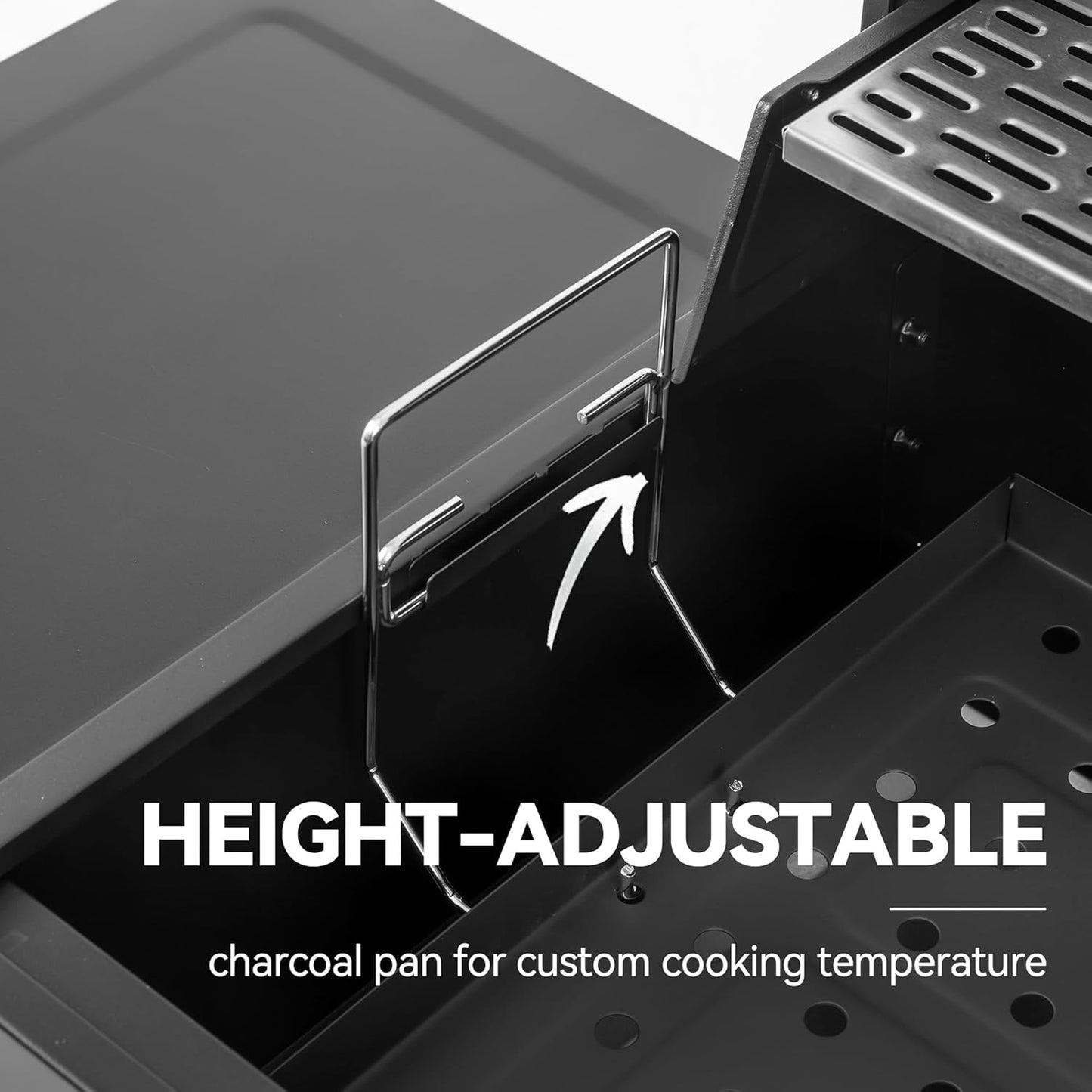 24-Inch Charcoal Grill with Foldable Side Tables, Movable BBQ Grill with 470 Sq. In. Cooking Area for Backyard, Patio and Parties, Black, CD1824EH-SC