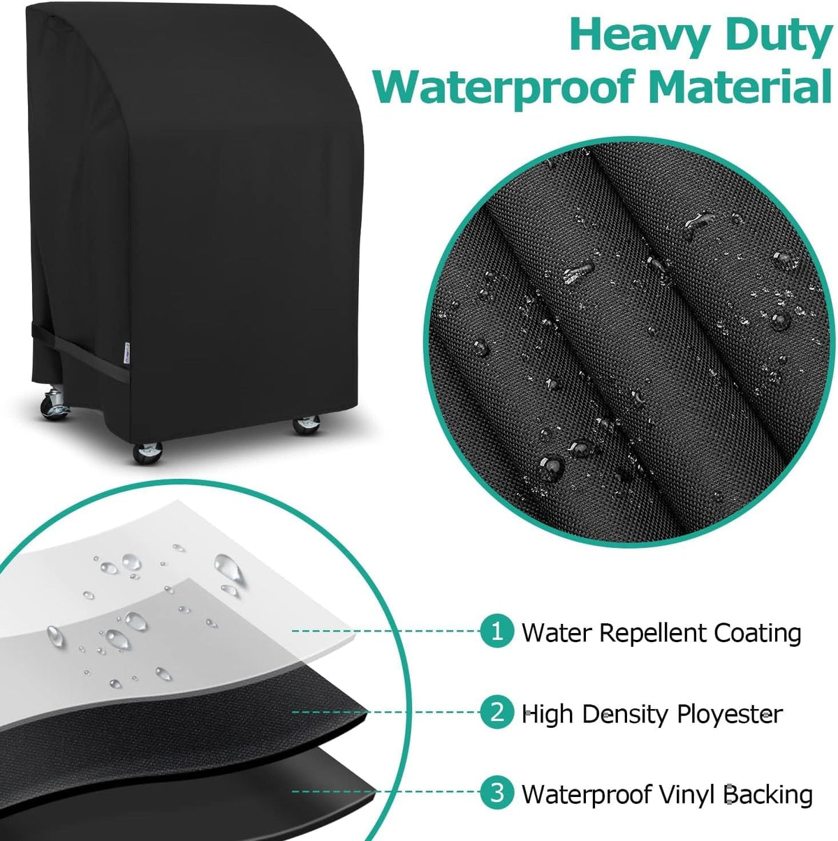 SunPatio 2 Burner Gas Grill Cover 32 inch, Heavy Duty Waterproof Small BBQ Grilling Cover, Compatible for Weber Char-Broil Nexgrill and More Grills with Collapsed Side Tables, All Weather Protection