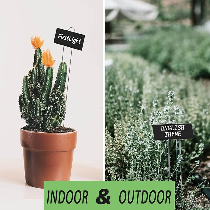 30pcs Plant Labels for Outdoor Garden Waterproof Plant Markers for Outdoor Plants, 11inch Metal Plant Tags and Labels Garden Markers for Seedlings Herbs Vegetable Greenhouse Gifts (Black)
