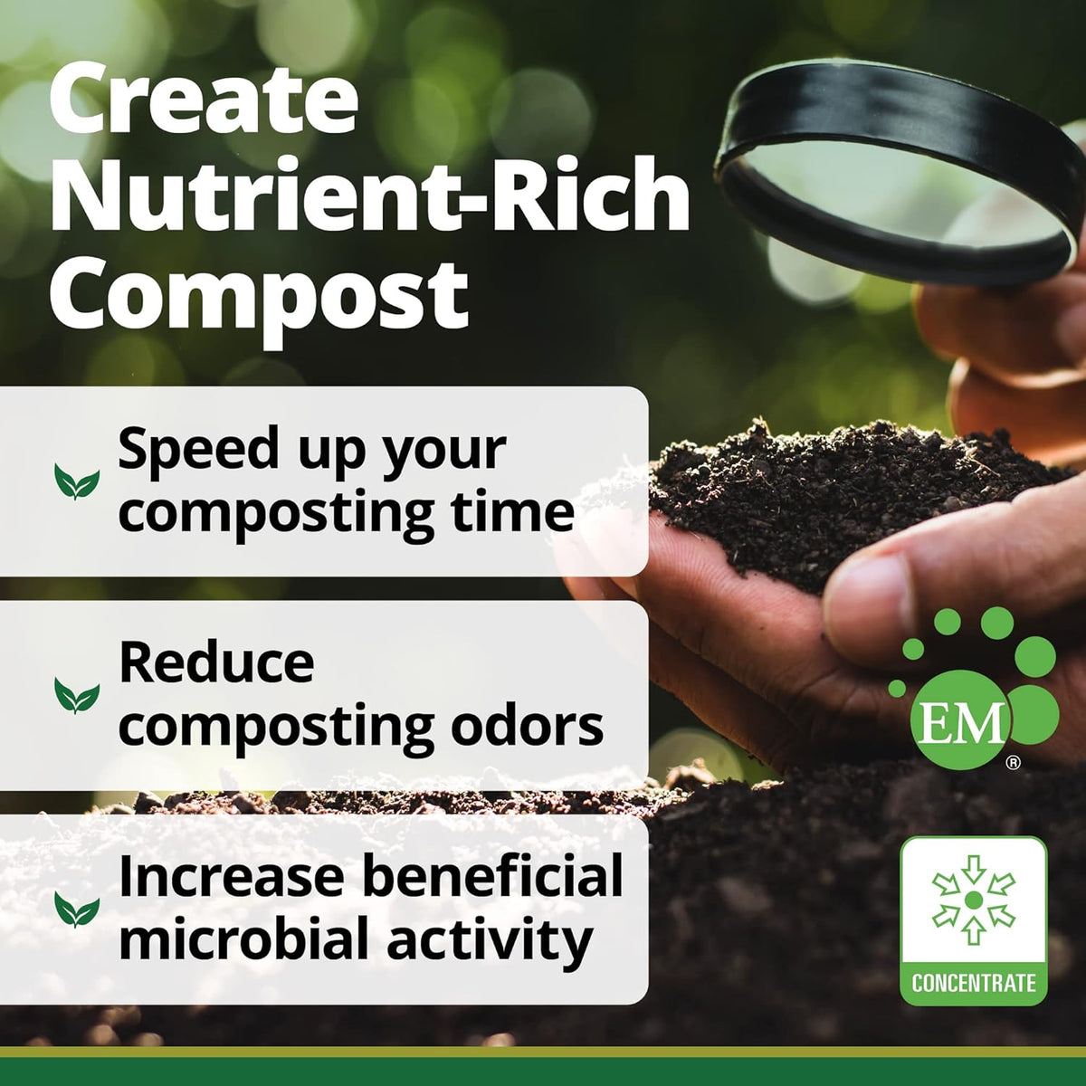 TeraGanix Compost Accelerator (1 Bottle = 11 Gallons), Reduce Odors, Liquid Compost Starter Concentrate, Reduce Composting Time, USDA Organic, 1 Pint (16 fl oz)