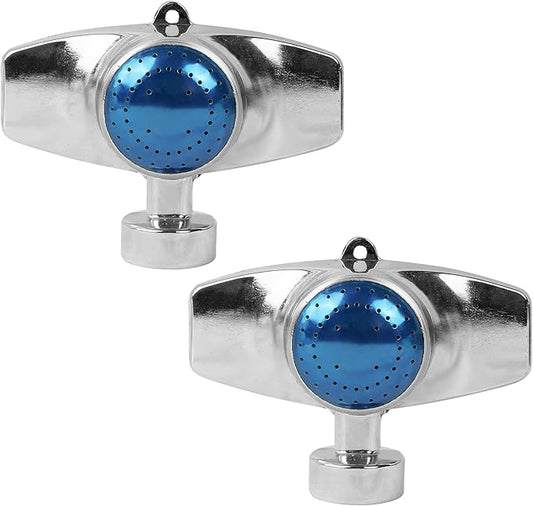 Hourleey 360 Degree Metal Spot Sprinkler, 2 Pack Circle Pattern Sprinkler with Gentle Water Flow for Small Area Yard Lawn Garden Watering, Coverage Up to 30FT (Blue)