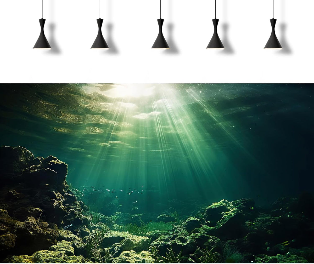 Under The Sea Aquarium Background Underwater Fish Tank Background Ocean Floor Rock Cave Sunray Terrarium Backgrounds Tropical Fish Ocean World Aquarium Reptile Tank Backgrounds 30x12in