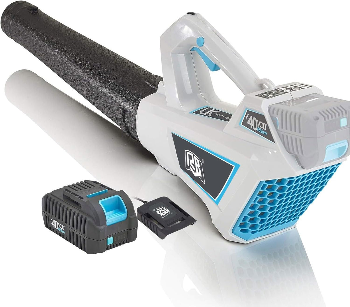 RB 40V Cordless Leaf Blower with 2Ah Battery & Charger – 6-Speed Turbo, 460 CFM, Lightweight for Leaves, Snow, Lawn & Patio