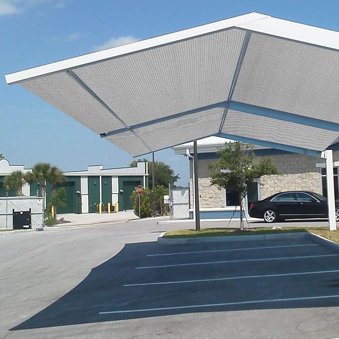 Eden's Decor Straight Flat-Edged Sun Shade Sail Rectangular 10' x 16' Grey UV-Blocking Outdoor Canopy Fabric Cloth Awning for Pergola Patio Garden Backyard Custom Size