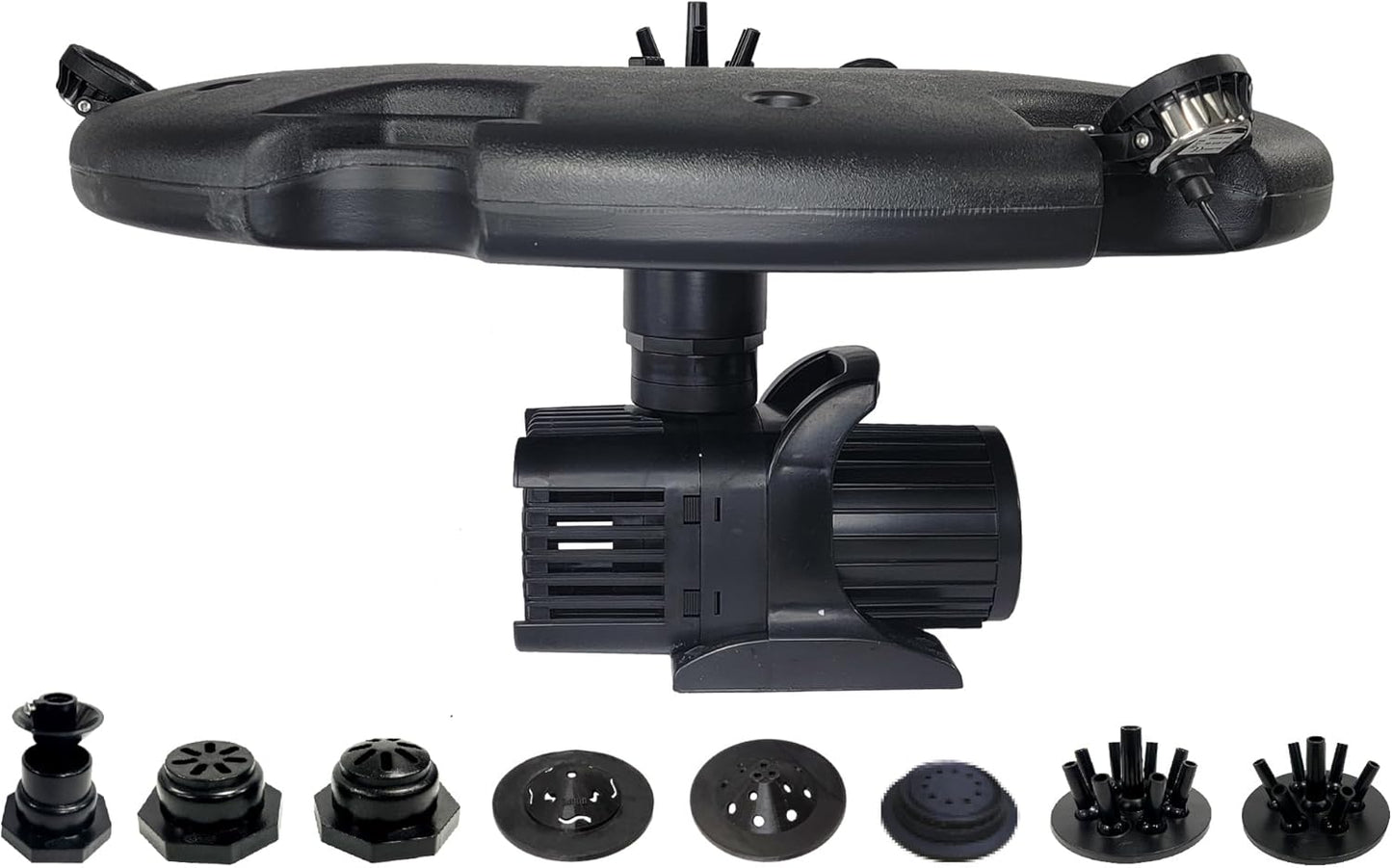 HALF OFF PONDS Floating Fountain – 1.5 HP Pond Aerator with 200' Cord – 12,500 GPH Water Pump –11 Spray Patterns - Energy-Efficient - White LED Lights - for Large Ponds, Lakes & Water Gardens