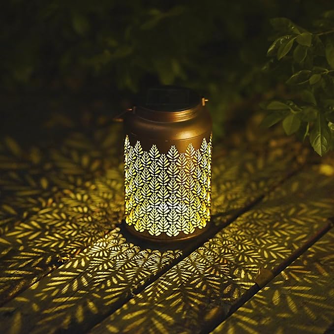 2 Pack Solar Lanterns Outdoor Waterproof - Birthday Gifts for Women, Men, Mom, Solar Lights Outdoor Hanging Garden Decor for Outside, Patio, Outdoor, Yard, Lawn, Balcony Grass