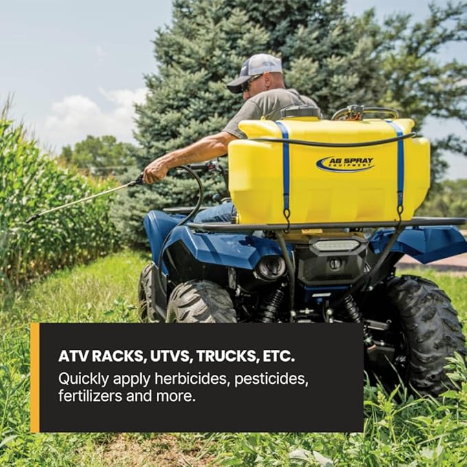 25 Gallon Bronze Spot Sprayer – 1.2 GPM High-Flo 12V Pump, EcoGun with Adjustable Nozzle, 15’ Hose – ATV/UTV Lawn & Garden Sprayer for Weed & Pest Control