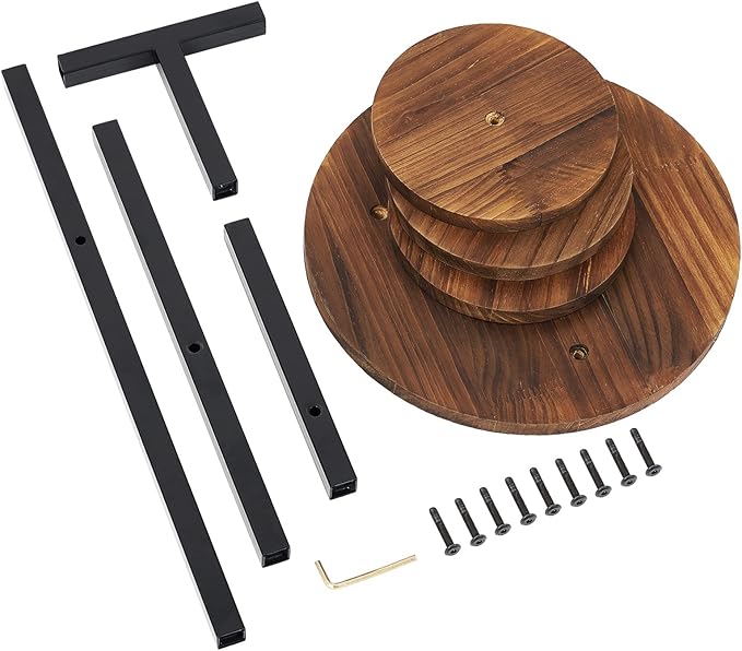 AUGOSTA 3 Tier Plant Stand, Tall Metal Wood Shelf Holder for Indoor, Outdoor Display Rack Flower Pot Stand for Corner Living Room Balcony Garden Patio