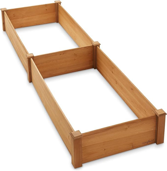 Casafield Outdoor Raised Garden Bed - Wooden Planter Box for Vegetables, Grass, Lawn, and Yard - 96 x 28 x 10, Natural