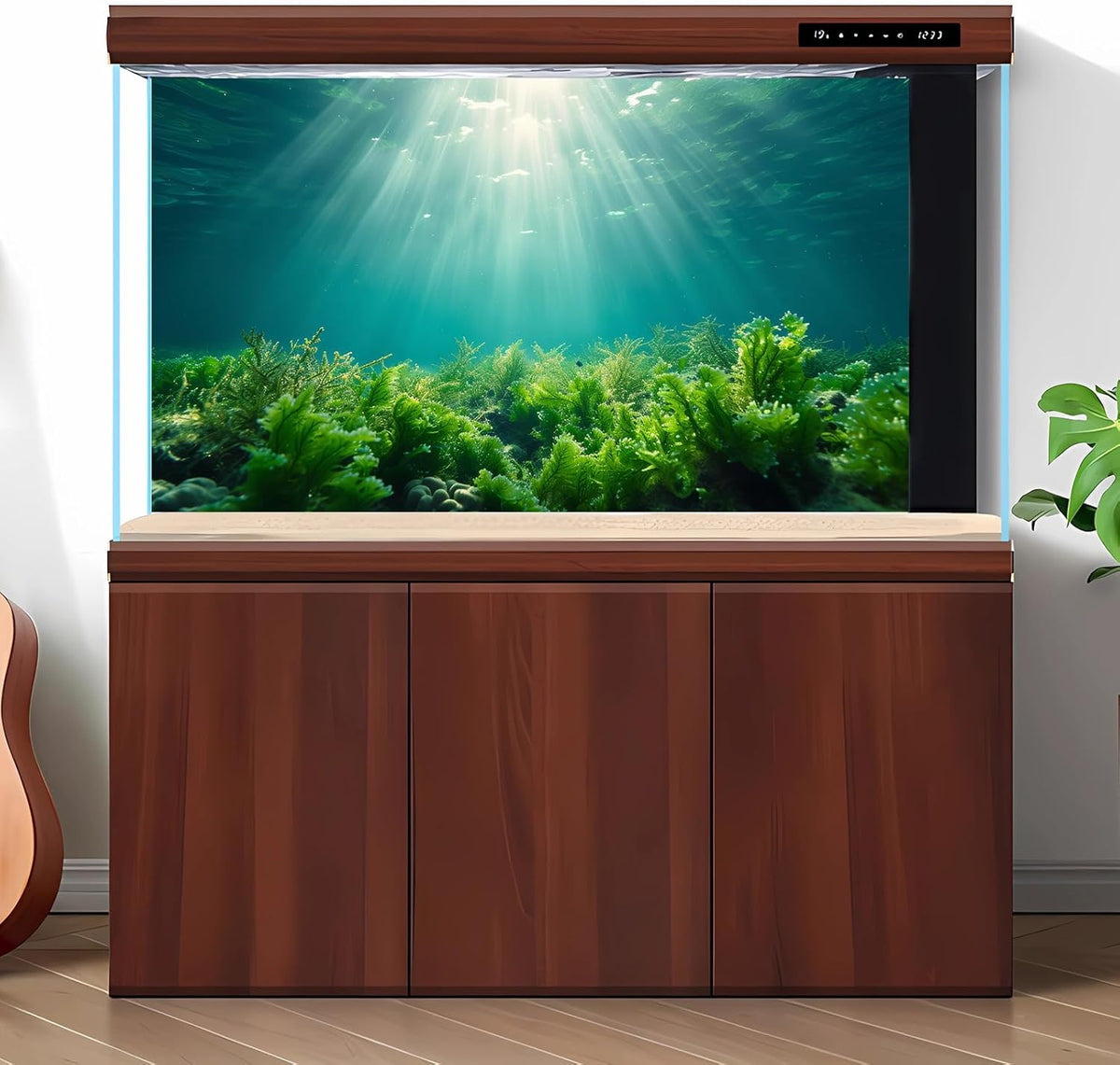 Deep Ocean Fish Tank Background Under The Sea Aquatic Plants Aquarium Background Underwater Corals Sunray Terrarium Backgrounds Tropical Fish Ocean World Aquarium Backgrounds Decorations 24x12in