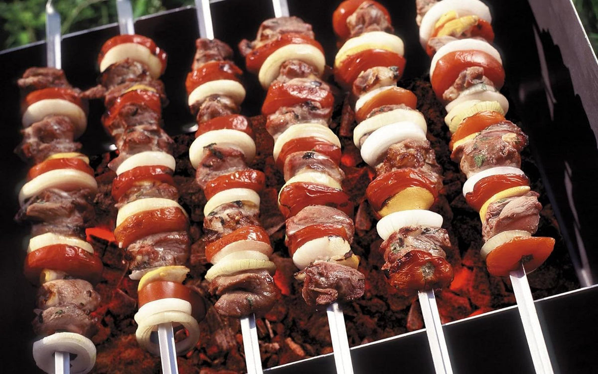 Metal Skewer for Grilling,Kabob Skewer,Flat BBQ Barbecue Skewer,Grilling Skewers Set,Reusable BBQ (12" skewer(16 pack))