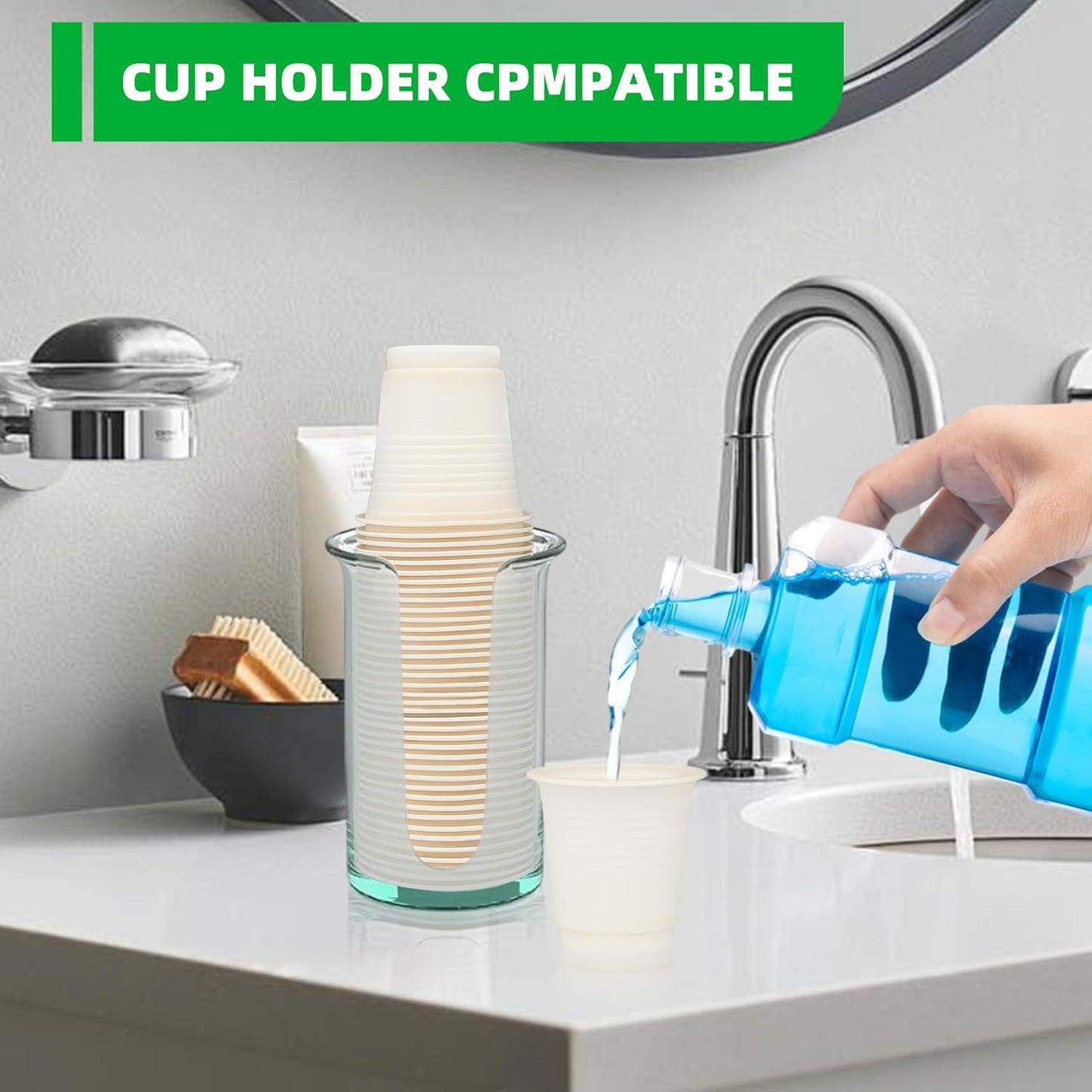 3 oz 300 Pack Compostable Disposable Bathroom Mouthwash Cups, A Great Replacement for Paper Ones,Used for Mini Snack,Hot/Cold Drinking Cup For Party Picnic Office