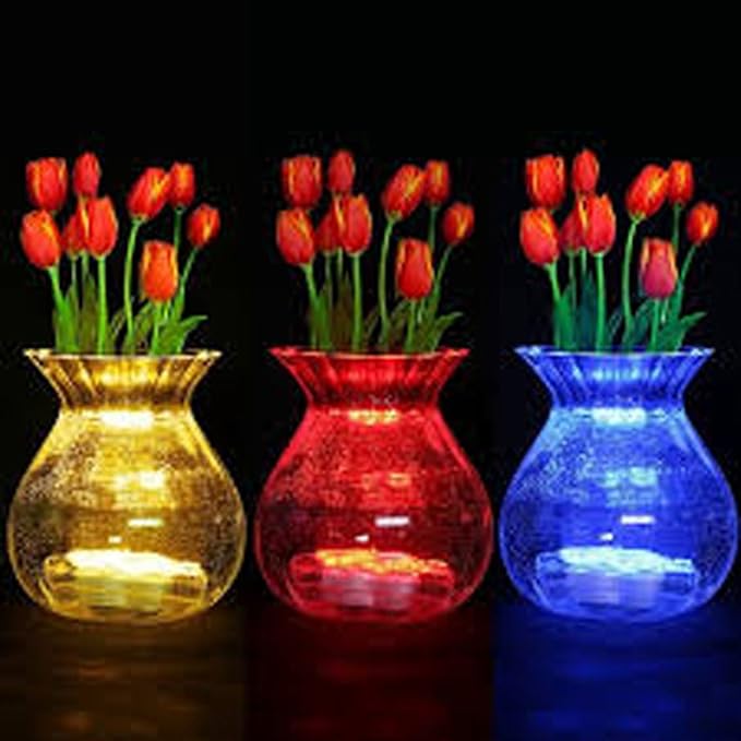 Bright LED Floral Tea Light Submersible Lights for Party Wedding (White, 20 Pack)