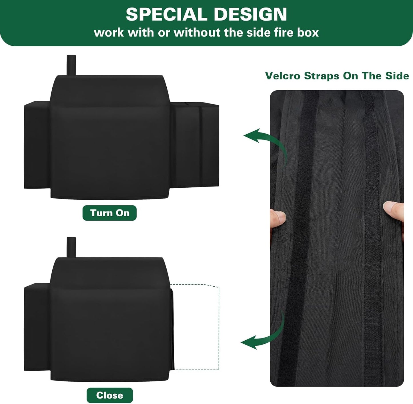 Grill Cover Fits for Char-Griller Outlaw 3724, E2137, Pro Deluxe 2735 Grill, Expandable BBQ Grill Cover 600D Heavy Duty Charcoal Grill Cover Waterproof Outdoor Grilling Cover, Model 3737