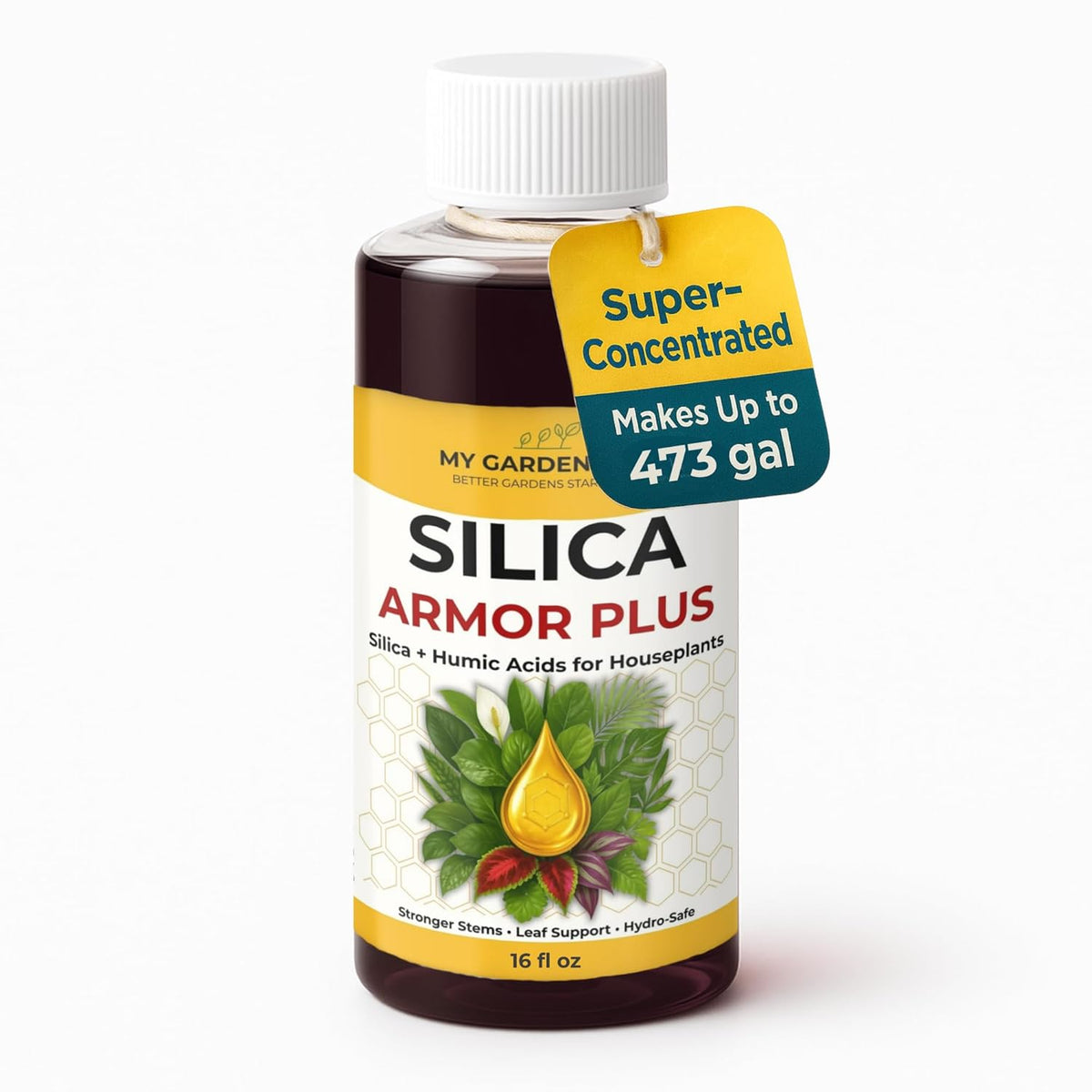 Silica for Plants with Humic Acid – Liquid Houseplant Fertilizer & Plant Food for Indoor Potted Plants – Monstera, Pothos & Tropical Indoor Plants, Water Soluble Nutrients (16 oz)
