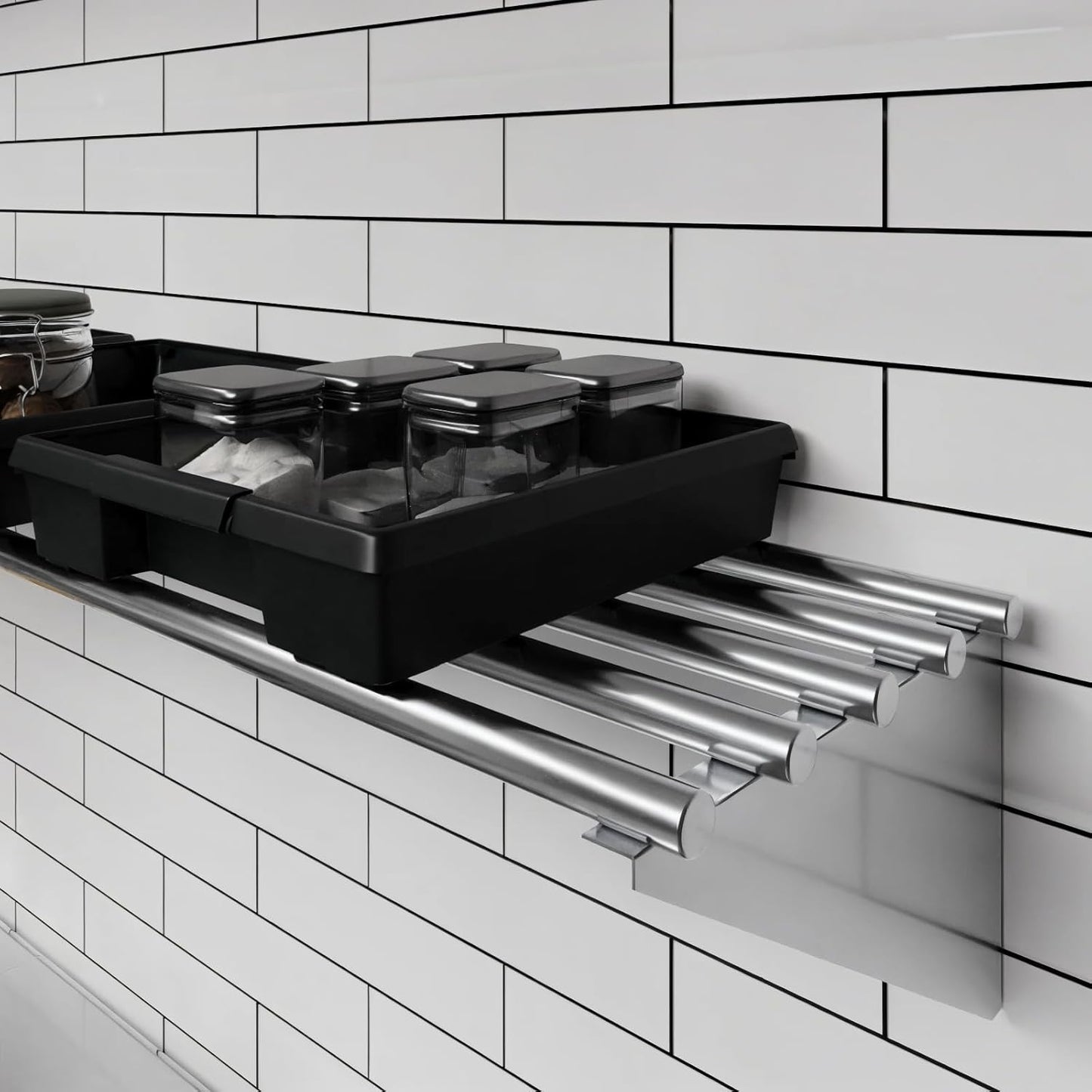 AmGood 14 in. x 48 in. NSF Stainless Steel Tubular Wall Shelf | Heavy-Duty Metal Shelving for Appliances & Equipment | Ideal for Kitchen, Restaurant, Garage, Laundry, Utility Room