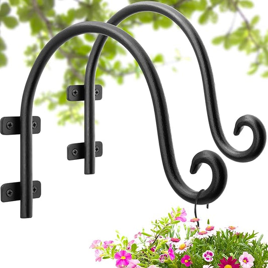 AJART Hanging Plant Hanger Outdoor: Bird Feeder Hangers for Outside - 8 inch Plant Hooks for Hanging Flower Baskets 2 Pieces