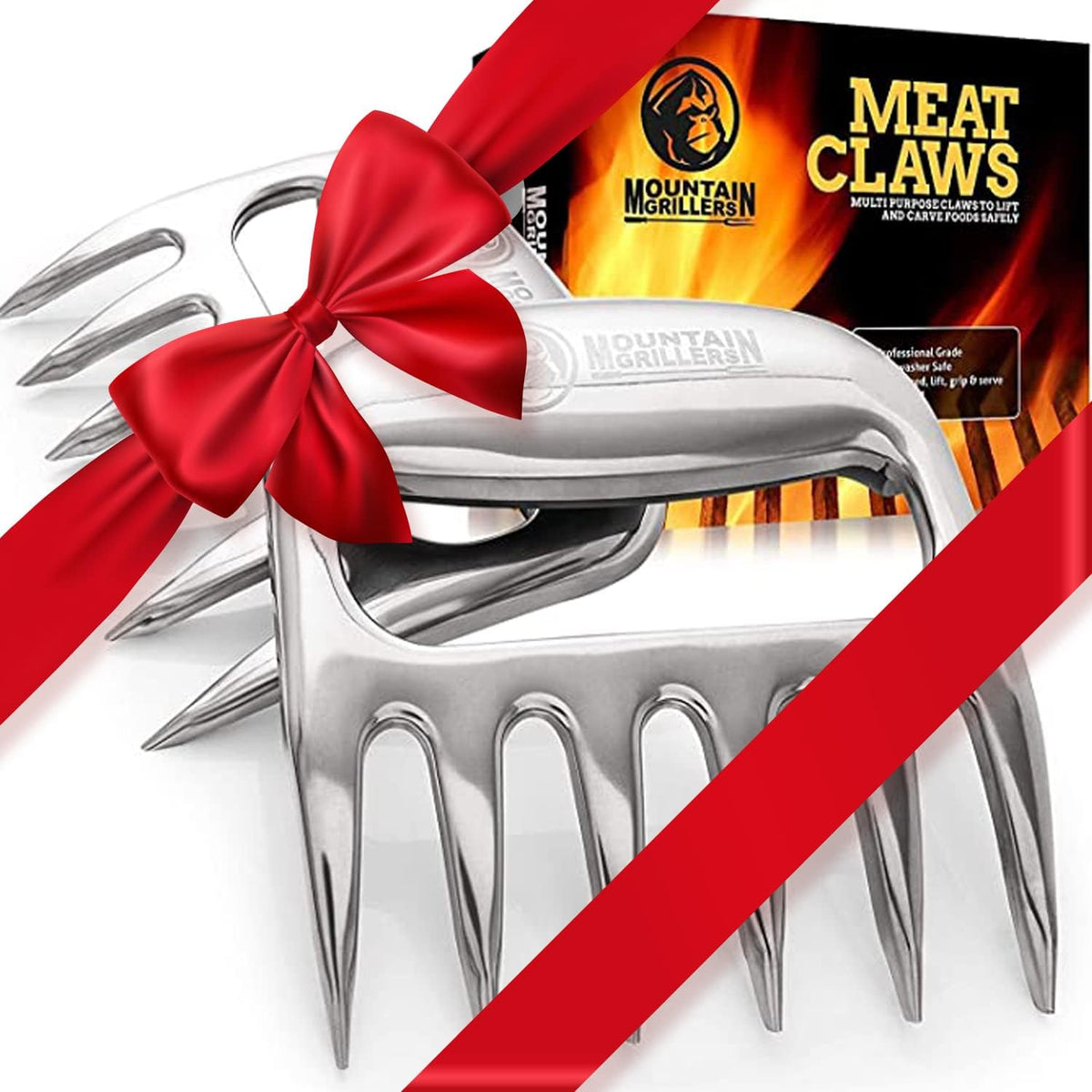 Mountain Grillers Chicken Shredder and Meat Shredder Claws - Effortless Pulled Pork BBQ Claws for Meat Shredding - Versatile 2-Pack Bear Claws for Grill, Smoker, Barbecue - Black