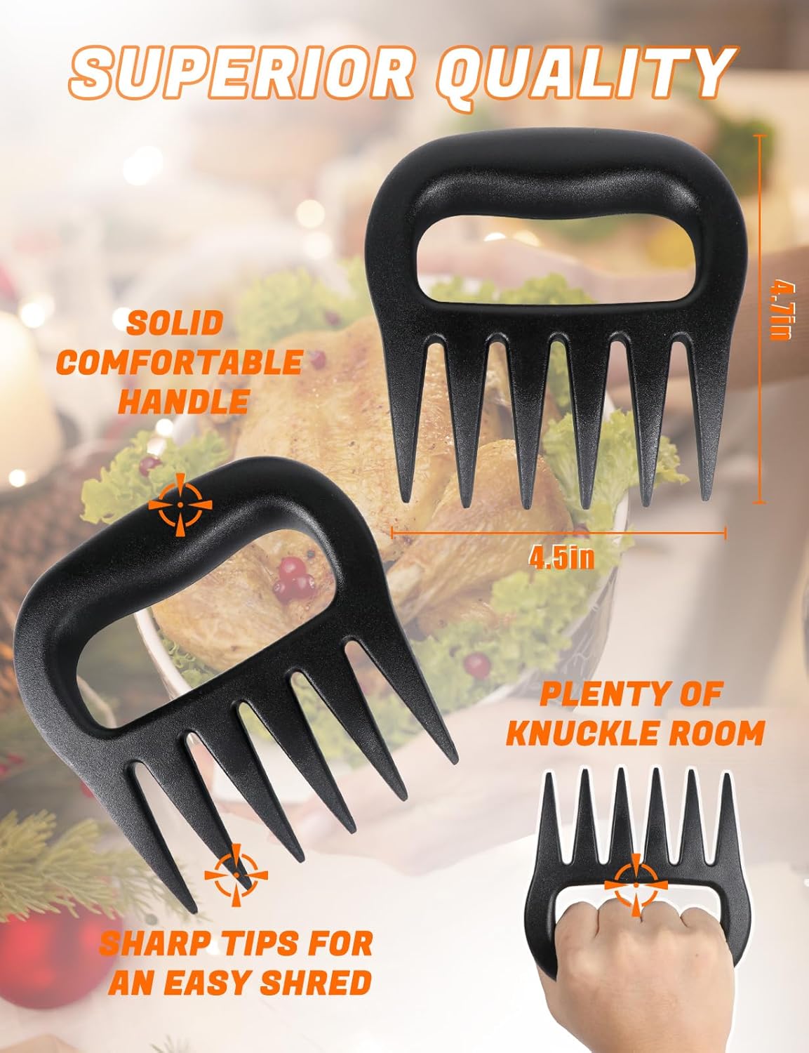 Meat Shredder Claws, Pulled Pork Claws Tool, BBQ Grilling Gifts for Men, Stocking Stuffers Christmas Gifts for Men Women Dad Father Husband