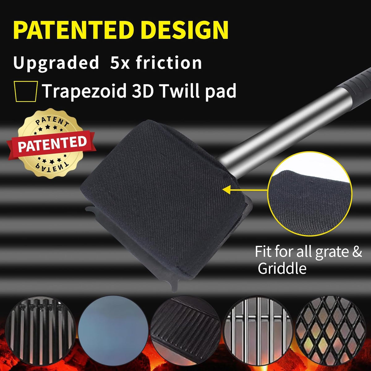 Steam Grill Brush Bristle Free,[Ultra Safe & Efficient] Grill Cleaner for Outdoor Grill,BBQ Replaceable Scraper Cleaning Head,Grill Brush BBQ Accessories,Gifts for Men/Dad ﻿