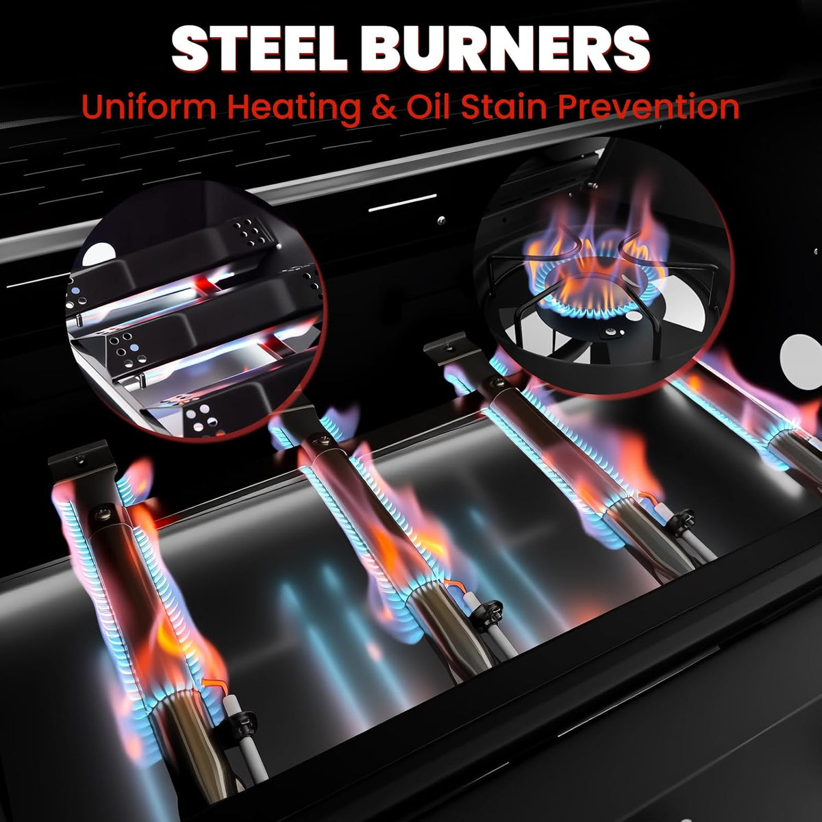 Q043-4-Burner w/Side Burner Gas Grill with 292 SQ.IN. Outdoor Grill with 44,000 BTU,Propane Grills with Top Cover Lid,Grills Outdoor Cooking for Patios,Camping,Balcony,Garden