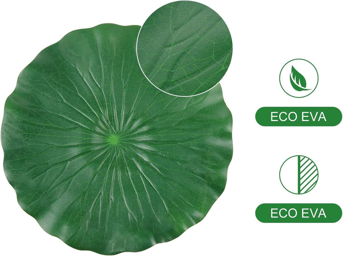 WILLBOND 12 Pieces 4 Kinds Artificial Lotus Leaves Floating Foam Ornament Lily Pads Foliage Pond Decor Water Lily Leaves for Patio Koi Fish Pond Pool Aquarium Decoration