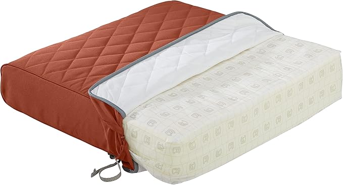 Classic Accessories Montlake FadeSafe Water-Resistant 25 x 22 x 4 Inch Wide Back Patio Quilted Lounge Cushion, Spice