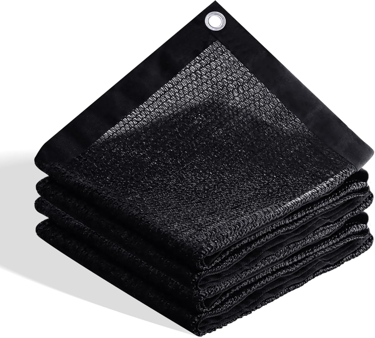 VICLLAX 70% Shade Cloth, 6x8FT Durable Black Mesh Trap with Every 3 FT Grommet, Sun Shade Fabric Netting for for Plants Cover, Greenhouse, Chicken Coop, Barn Kennel, Garden Patio