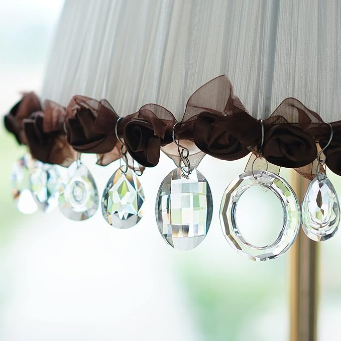 H&D 11pcs Clear Crystal Chandelier Lamp Lighting Drops Pendants Balls Prisms Hanging Glass Prisms Parts Suncatcher Home/House Decor