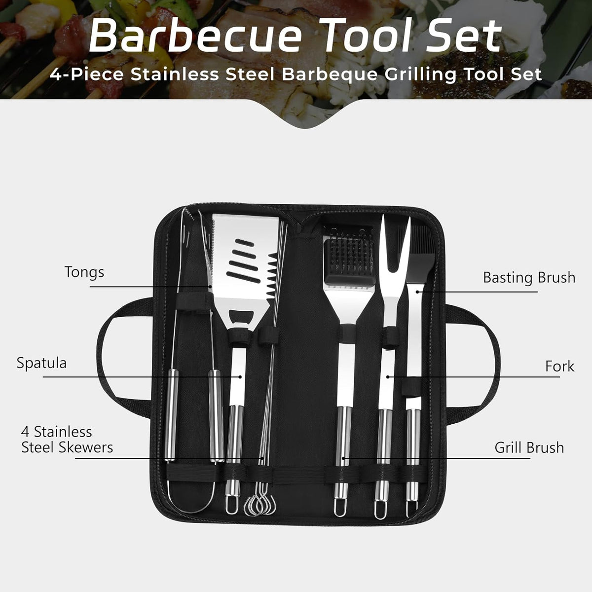 MAISON HUIS Adjustable Portable Charcoal Grill Multi-functional Metal Small BBQ Smoker with 9-Piece Stainless Steel Grill Tool Set for Outdoor Hiking Picnic (Green Kit)