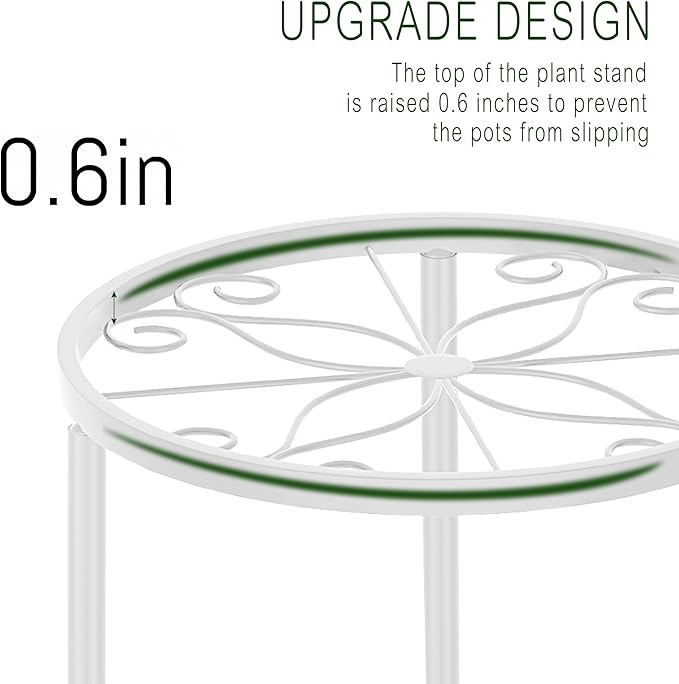 CADANI 5-Pack Metal Plant Stands for Outdoor Indoor, Anti-Rust Iron Flower Pot Stand, Heavy Duty Plant Pot Shelf for Multiple Plant, Decoration Racks for Home, Patio & Garden