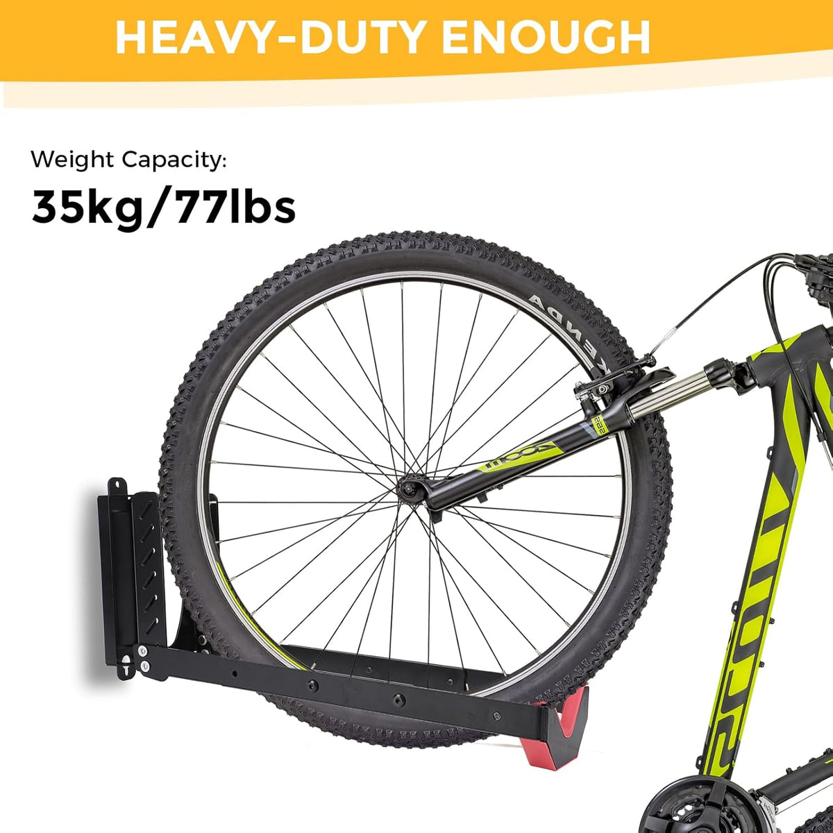 Swivel Bike Wall Mount, Vertical Bicycle Hook Hangers, Can Hold Up to 77 lbs, Cycle Wall Hanger for 16-29 Inch Diameter Wheels