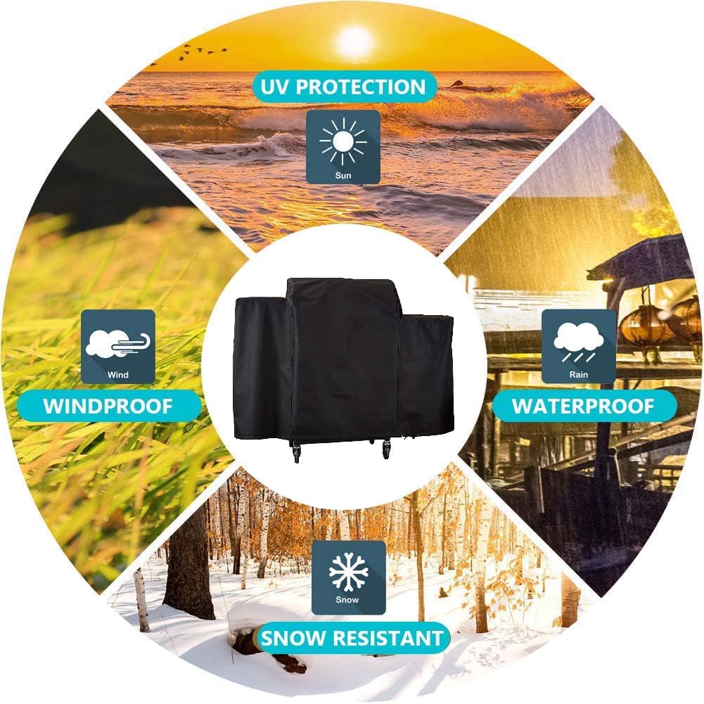 600D Grill Cover Fits for Pit Boss 700FB, 700D, 700S, 700SC Wood Pellet Series Grills, Replace for Pit Boss 73701 Heavy Duty Waterproof Grill Cover, Fade Resistant, 56" x 29" x 38"