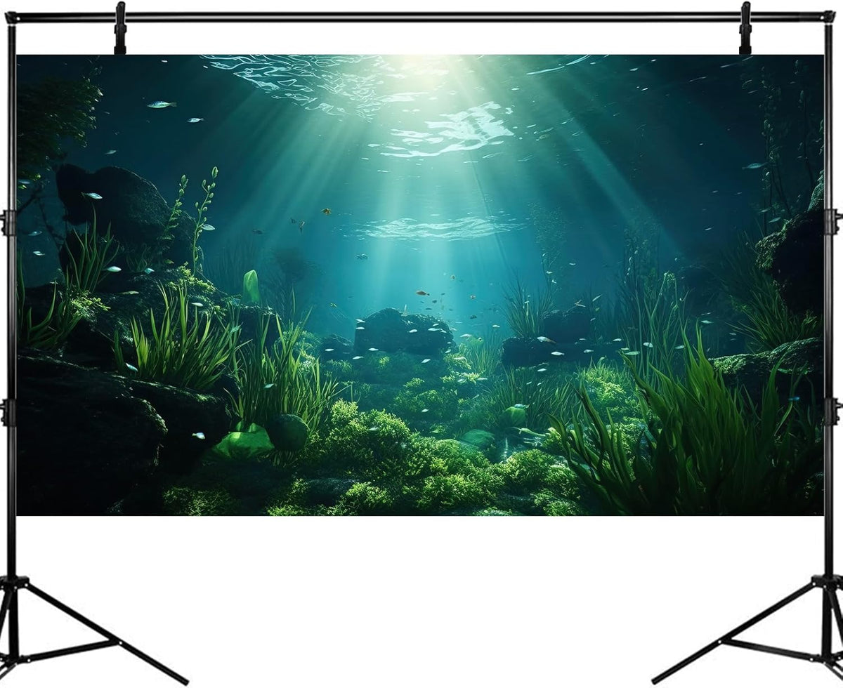 Underwater Fish Tank Background Under The Sea Aquarium Background Ocean Floor Aquatic Plants Fish Tank Backgrounds Deep Sea Sunray Tropical Aquarium Fish Reptile Tank Backgrounds 48x18in