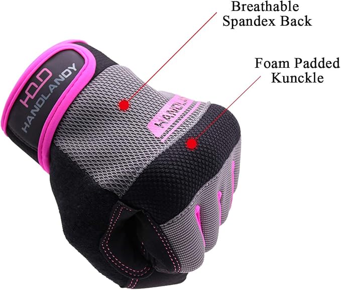 HANDLANDY Women Safety Work Gloves Utility Touch Screen Working Grip Glove for Yardwork Gardening Breathable Mechanic Gloves