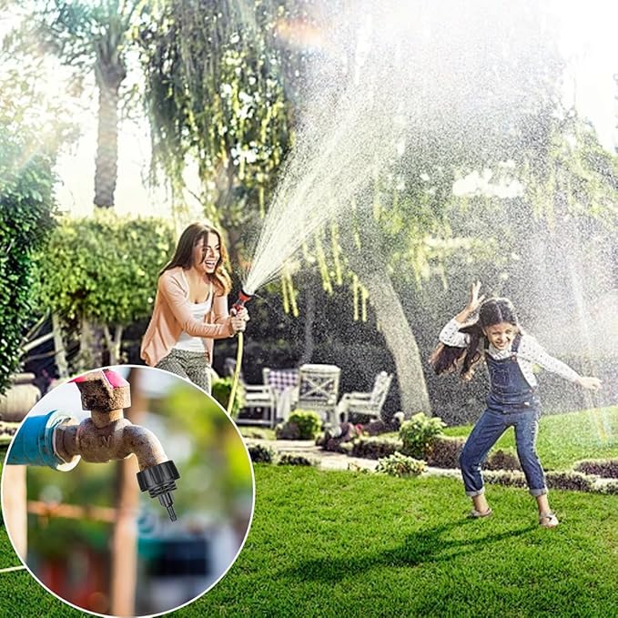 14 PCS Drip Irrigation Hose Connectors 1/4 Inch Water Drip Hose Adapter Connectors Garden Hose to 1/4" Drip Irrigation Parts Swivel Garden Faucet Single Head Double Head Hose Quick Connect Fittings