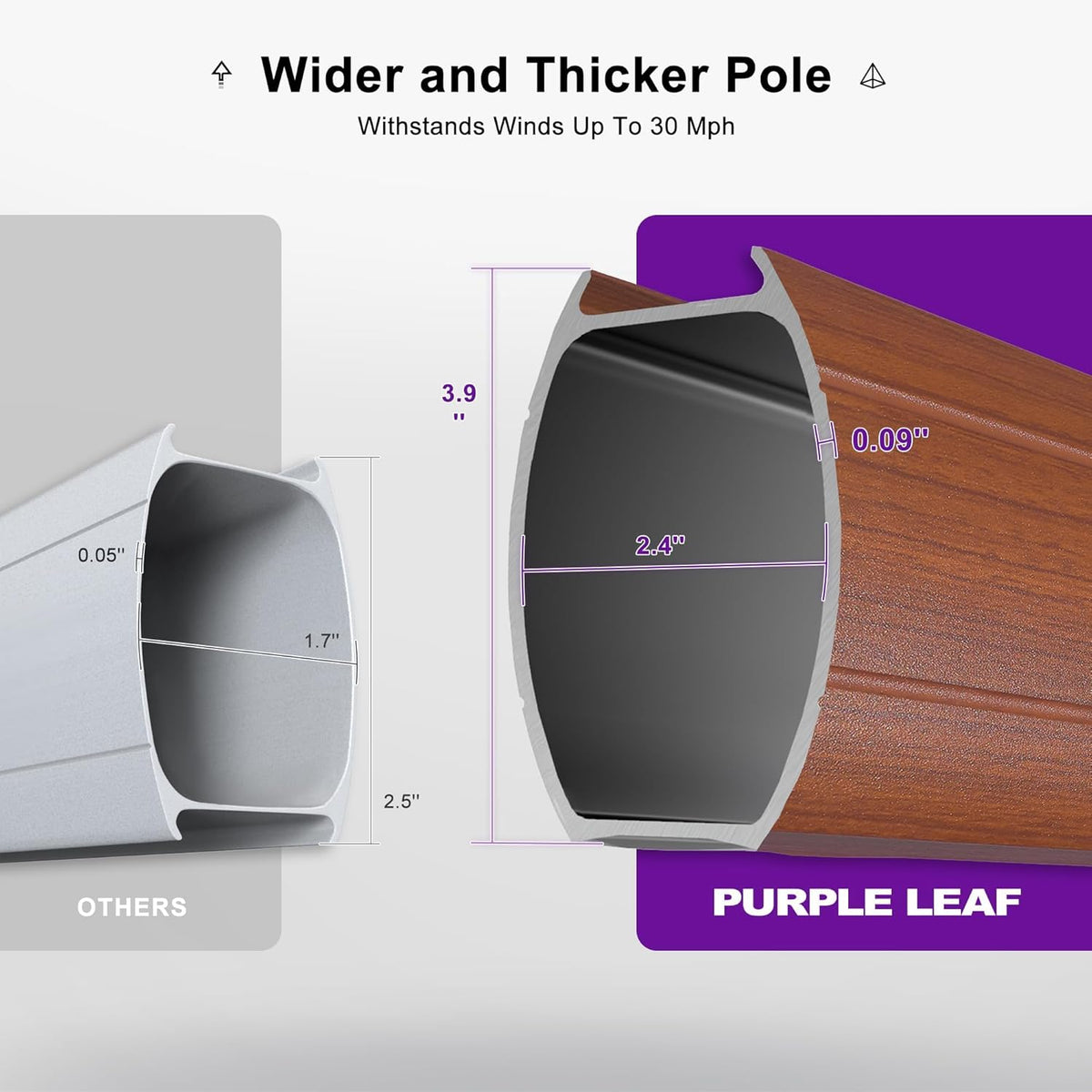 PURPLE LEAF 10' X 13' Patio Large Cantilever Umbrella Outdoor Square Wood Umbrellas Offset Umbrella Heavy Duty Sun Umbrellas for Garden Deck Pool, Heather Taupe