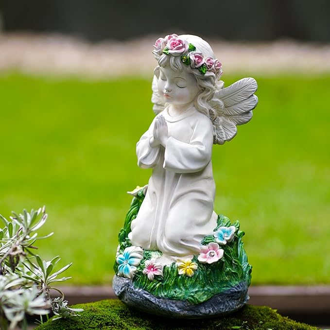 Angel Garden Decor Statue Solar Angel Decorations for Yard Outdoor Decorations for Patio Gift for Mom