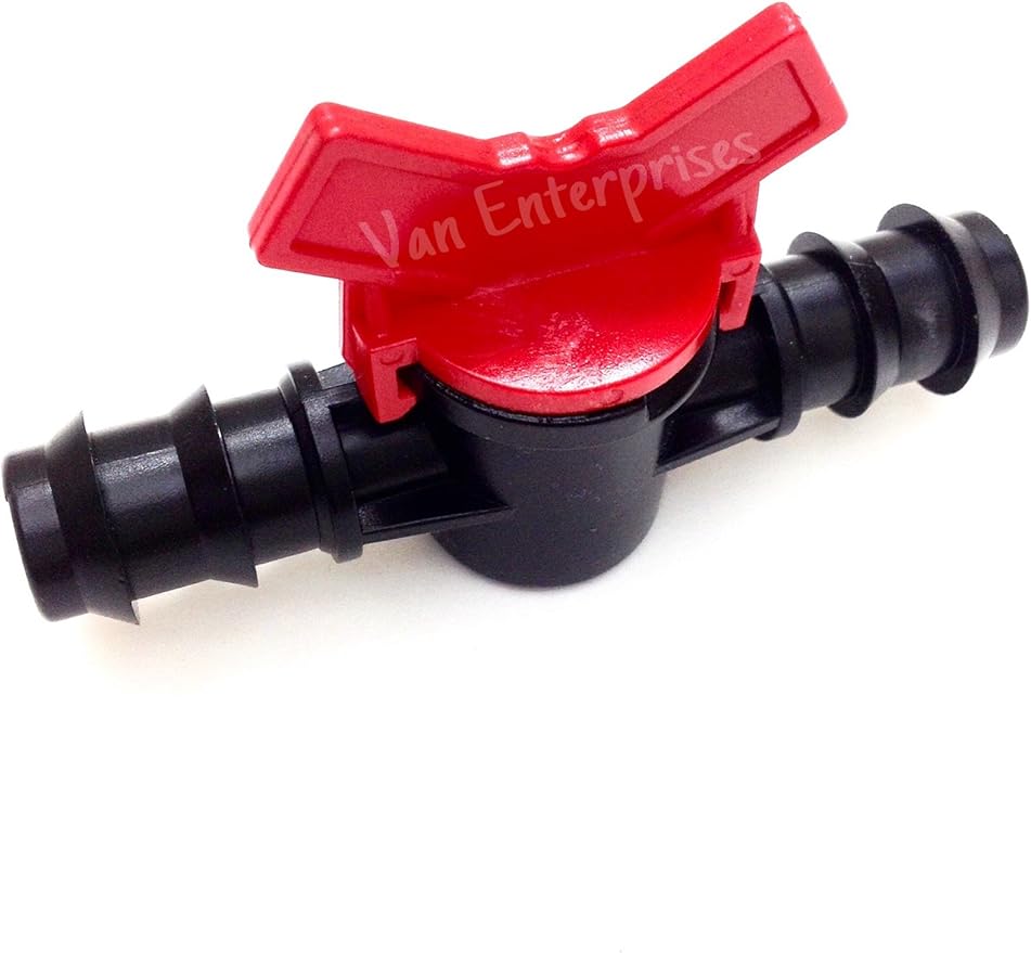 2PK of 5/8" ~ 3/4" ID Ball Valve Hose Barb Connectors for Drip Irrigation Hoses and Aquariums