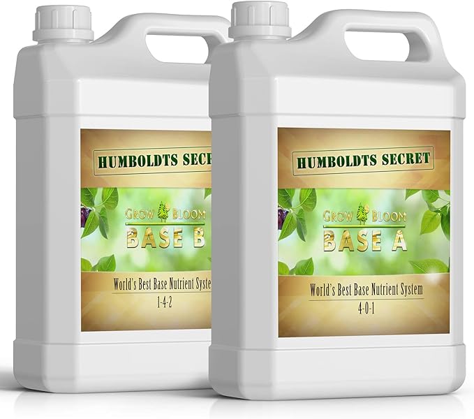 Humboldts Secret Base A & B Bundle – World's Best Base Nutrient System – Liquid Nutrient/Fertilizer for Outdoor & Indoor Plants – Supports Vegetative and Flowering Stages of Plants – (2.5 Gallon Set)
