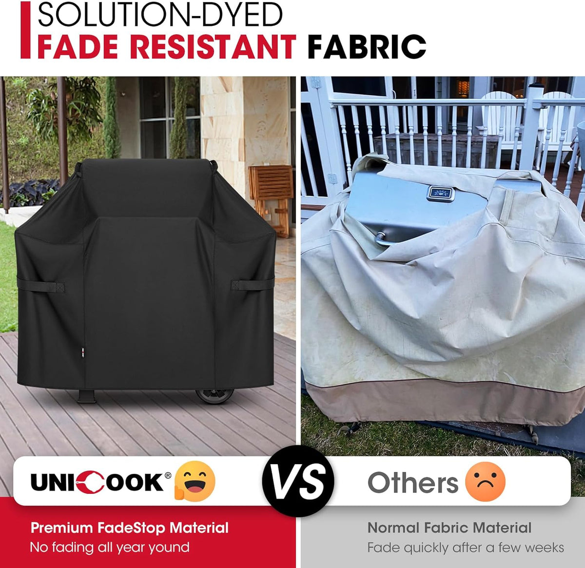 Unicook 48 Inch Grill Cover for Weber Spirit Il 200 and Spirit 200 Series, 2 Burner Gas BBQ Cover for Outdoor Grill, Heavy Duty Waterproof Fade Resistant, Compared to Weber 7138