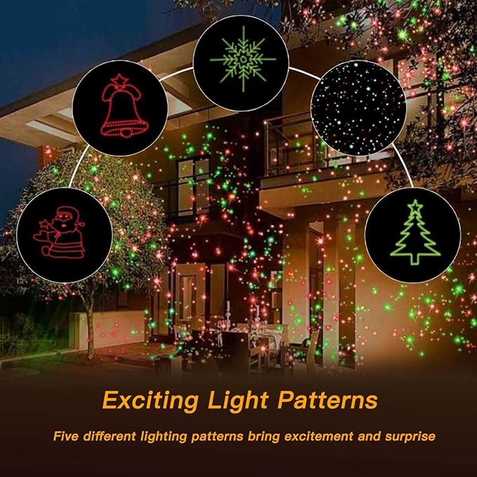 Christmas Lights Projector Outdoor, Waterproof Christmas Laser Lights with Remote Control for Outdoor Outside Christmas Decorations Farmhouse Christmas Decor