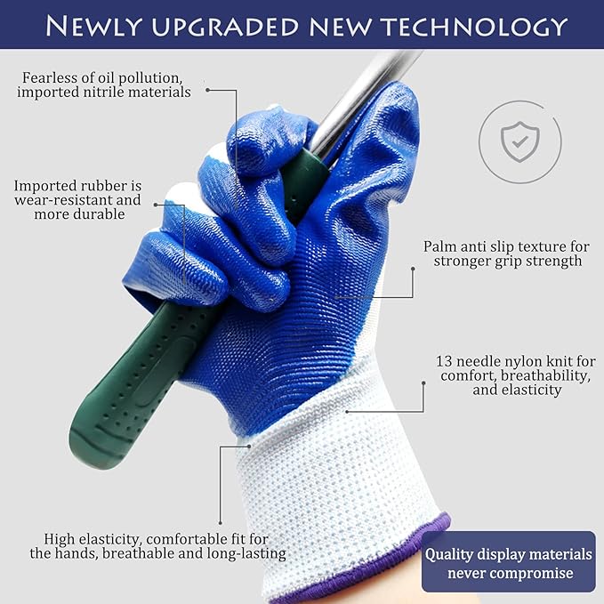 48 Pairs Garden Gloves for Women Men Breathable Rubber Coated Yard Safety Work Thorn Proof Work Gloves