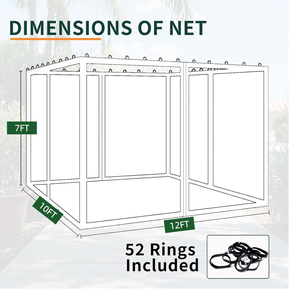 Replacement Gazebo Mosquito Netting 10' x 12',Universal Netting for Canopy Tent,4-Panel with Zipper for Outdoor Patio,Backyard (Mosquito Net Only,Brown)