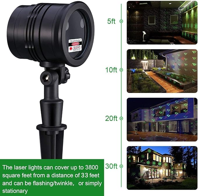 Christmas Lights Projector Outdoor, Waterproof Christmas Laser Lights with Remote Control for Outdoor Outside Christmas Decorations Farmhouse Christmas Decor