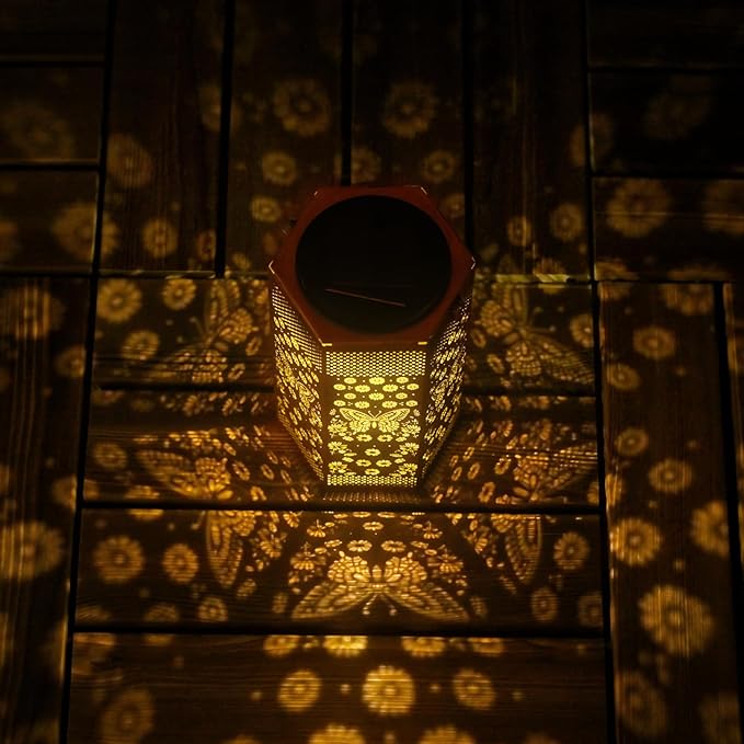 Butterfly Solar Lanterns Garden Decor - Birthday Gifts for Women Mom Grandma, Butterflies Solar Lantern Outdoor Waterproof Hanging Lights Outside for Yard, Patio, Lawn, Yard, Outdoor