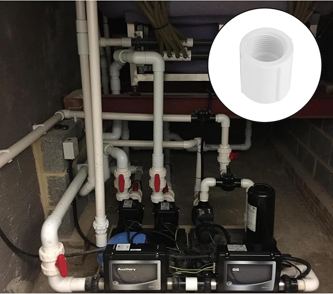 10Pack 3/4" Double Female Thread PVC Pipe Coupling Adapter Pipe Fitting Connector (Female x Female) SCH40 3/4Inch PVC Female Threaded Pipe Coupling for Sprinkler,Irrigation,Swimming Pools