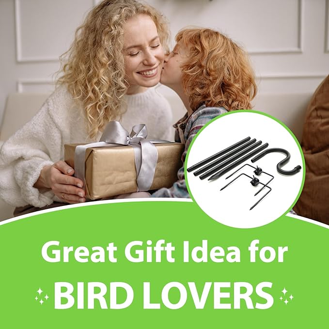 Bird Feeder Pole, 62" Shepherds Hooks for Outdoor, Hummingbird Feeders Stand Heavy Duty with Stable 5-Prong Base, Hanging Plant Shepherd Hook Hanger Stick for Outside Garden Yard Wedding