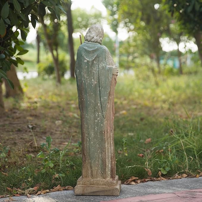 Holy Family Garden Statue Large Catholic Outdoor Sculpture H31.5” Big Sacred St Joseph Tall Virgin Mary Religious Saint Mother of God Outside Yard Lawn Patio Painted Resin