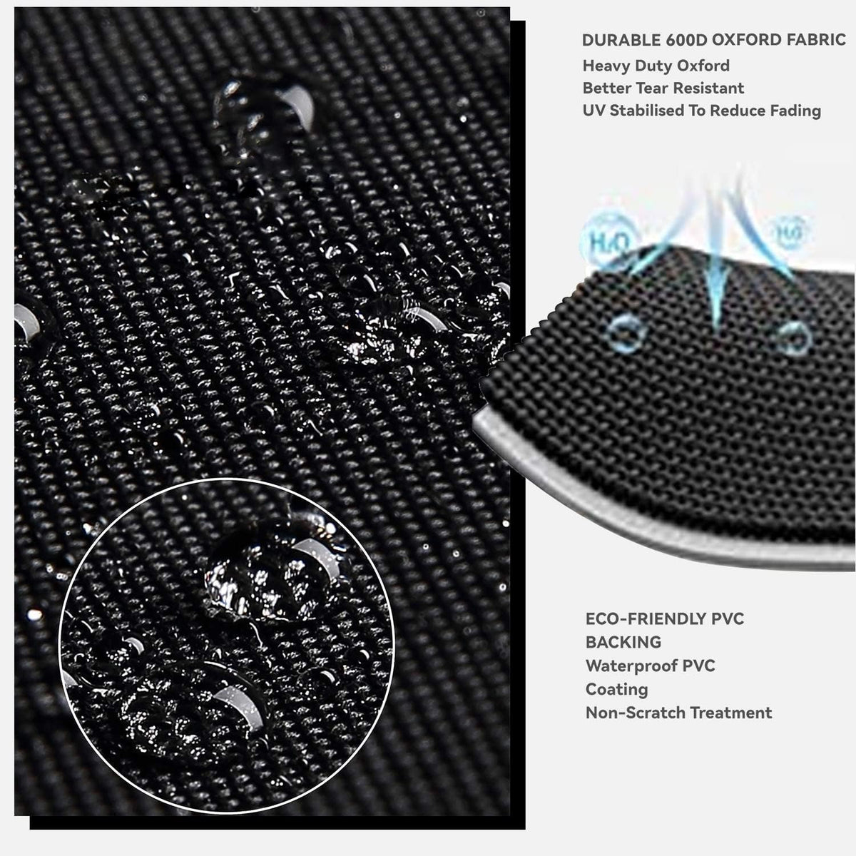 Outdoor Patio Dining Set - Wicker Bar Height Table and Chair Cover - Black, Waterproof - Suitable for 76 * 34 * 42" Patio